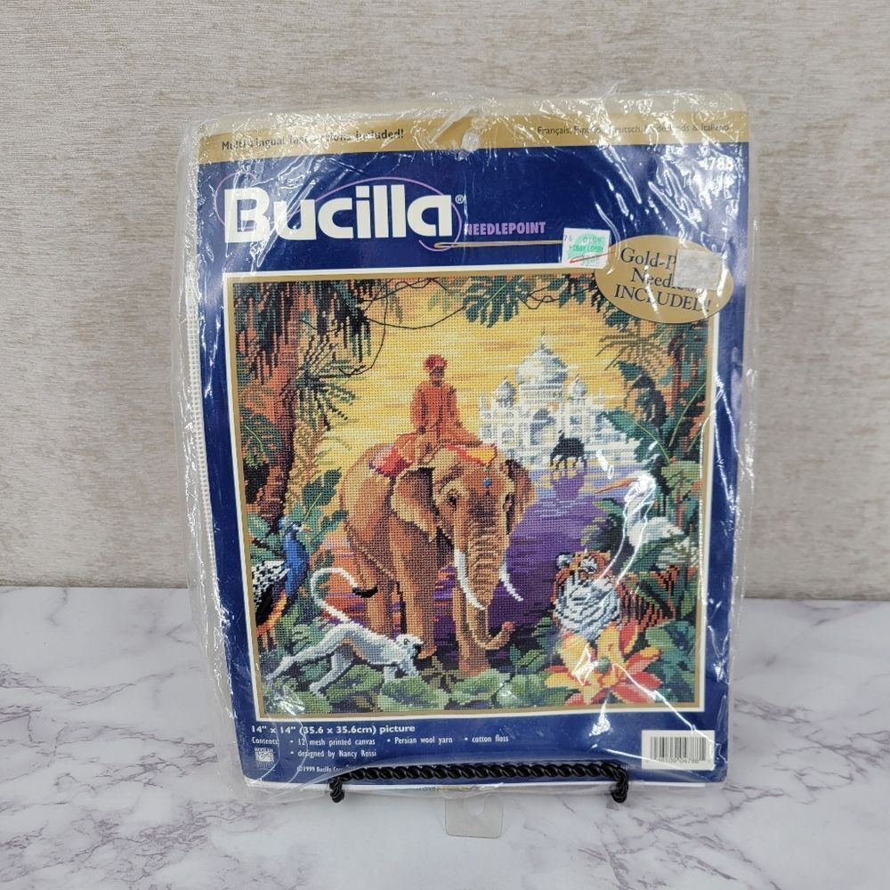 Bucilla JEWEL OF INDIA Needlepoint Kit 4788 New Nancy Rossi Taj Mahal Elephant